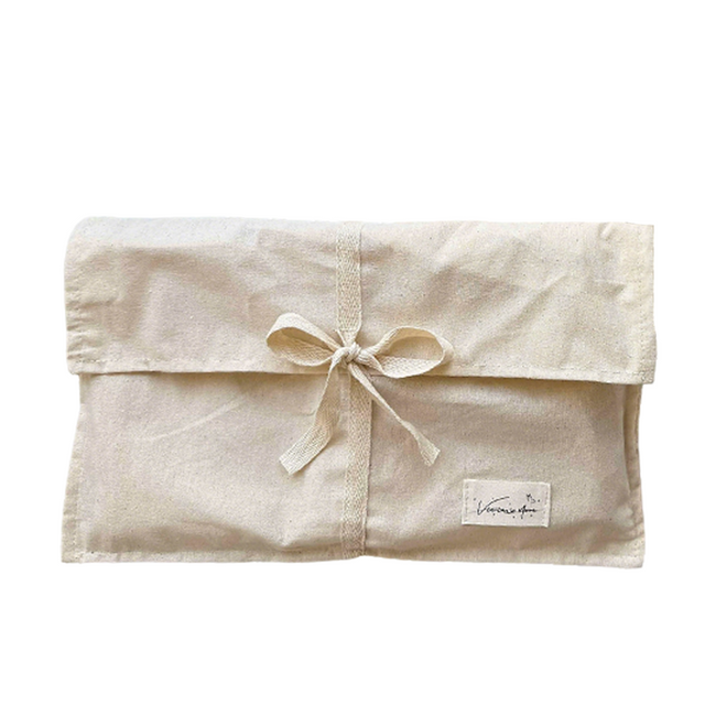 Envelope Drawstring Bag Linen Flap Bow