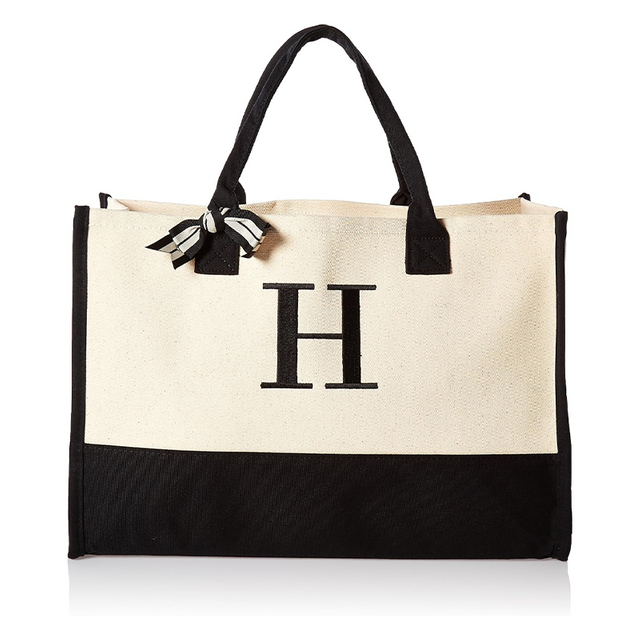 Personalized Initial Canvas Tote Bag
