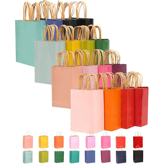 Colored Kraft Gift Bags with Handles
