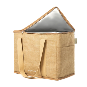 Reusable Insulated Grocery Bag with Jute Exterior