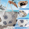 Large Seashell Canvas Beach Tote Bag