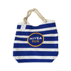 Beach Rope Handles Blue Stripe Canvas Tote Bag