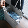 Foldable Striped Laundry Tote Waterproof Coating