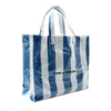 Navy Blue Stripe PVC Woven Tote