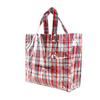 Red Blue Checker PVC Woven Tote