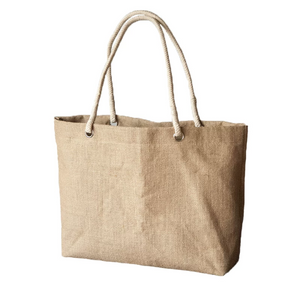 Magnetic snap Jute Large-Capacity Tote Bag