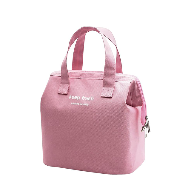 Pink Thermal Insulated Lunch Tote Bag