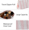 Striped Tassel Waterproof Makeup Bag