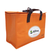 Orange Aluminum Foil Thermal Tote with Brown Handles
