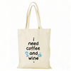 Coffee Lover Canvas Tote Bag Zippered