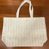 French Pattern Color Block Canvas Tote Bag Large