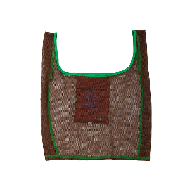 Plant Print Mesh Foldable Beach Tote