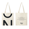 Minimalist Text Screen Print Canvas Tote Bag