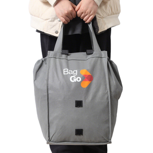 Two-Compartment Foldable Drawstring Non-Woven Shopping Bag