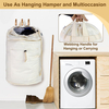 Canvas Laundry Backpack with Drawstring Closure