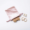 Rose Pink Velvet Drawstring Jewelry Pouches