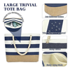 Canvas Jute Beach Bag with Insulated Wet Pocket