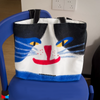 Color Block Cat Face Zipper Tote