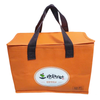 Orange Aluminum Foil Thermal Tote with Brown Handles