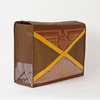 Brown X-Strap Gift Box with Traditional Pattern