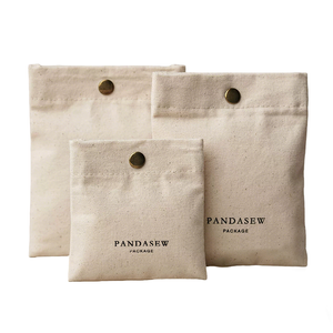 Custom Logo Brass Snap Cotton Jewelry Pouch