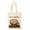 Coffee Lover Canvas Tote Bag Zippered