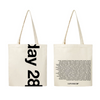 Minimalist Text Screen Print Canvas Tote Bag