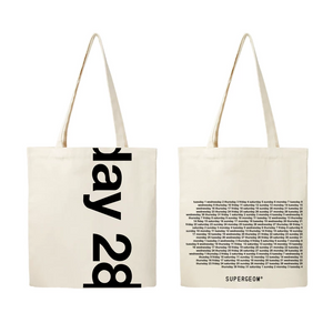 Minimalist Text Screen Print Canvas Tote Bag