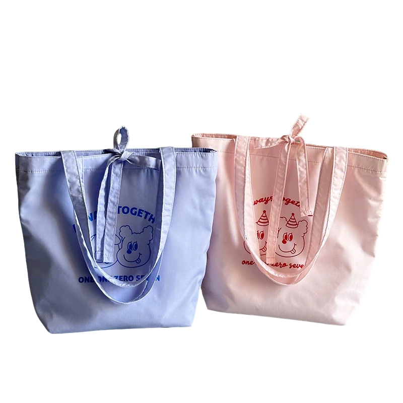 Baumwoll-Einkaufstasche mit Cartoon-Krawattenverschluss