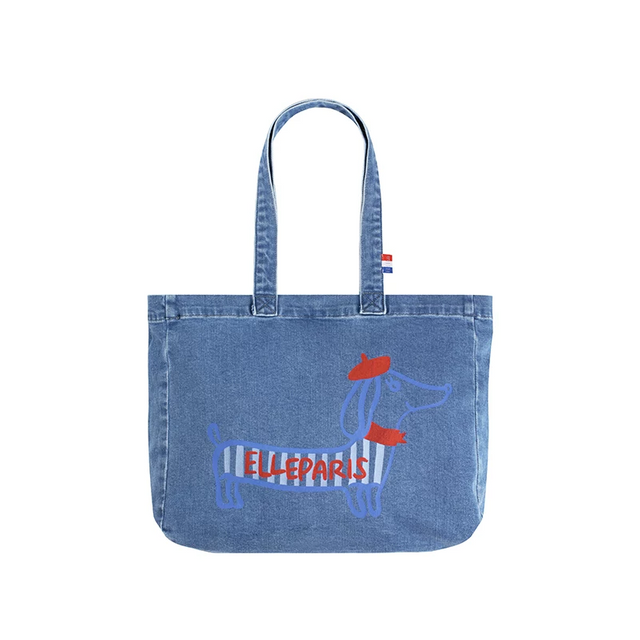 Kids French Style Dog Print ShoulderTote Bag