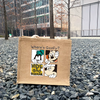 Cartoon Print Jute Hand Tote Bag With Waterproof Lining