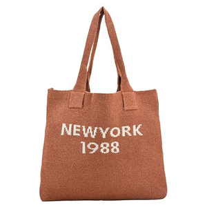 Vintage Buchstaben-Strick-Einkaufstasche