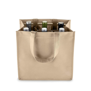 6 Bottle Wine Tote Bag with Built-in Dividers