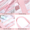 Pink Transparent Zipper Tote Bag