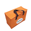 Orange Aluminum Foil Thermal Tote with Brown Handles