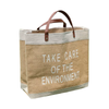 Jute and Leather Strap Eco Shopping Tote