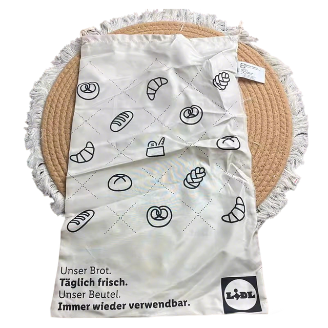 Recyclable Polyester Drawstring Bag Bread Pattern