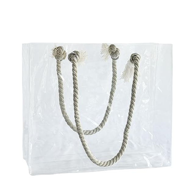 Clear PVC Tote Bag with Rope Handles