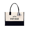 French Style Color Block Chic Canvas Tote Bag