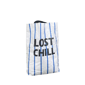 Striped PP Woven Tote 16-Inch Capacity