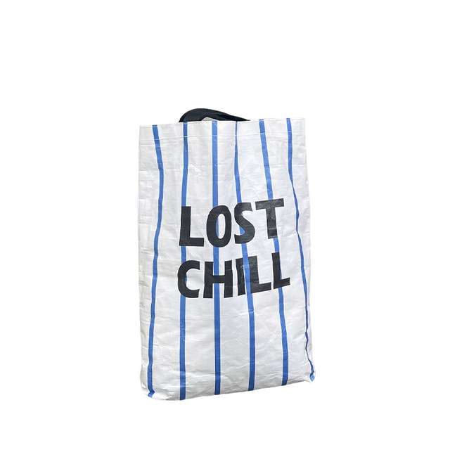 Striped PP Woven Tote 16-Inch Capacity