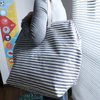Foldable Striped Laundry Tote Waterproof Coating