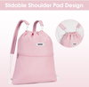 Drawstring Backpack with Slidable Shoulder Pads