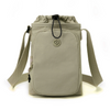 Lightweight Nylon Crossbody Bag with Drawstring and Zipper Closure