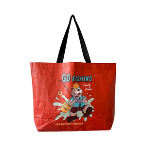 Go Fishing Cat Print Tote Bag