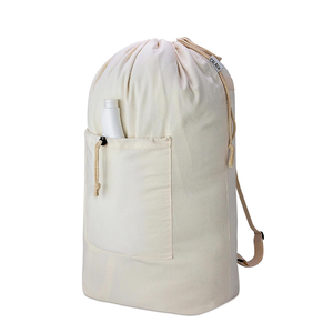 Canvas Laundry Backpack with Drawstring Closure