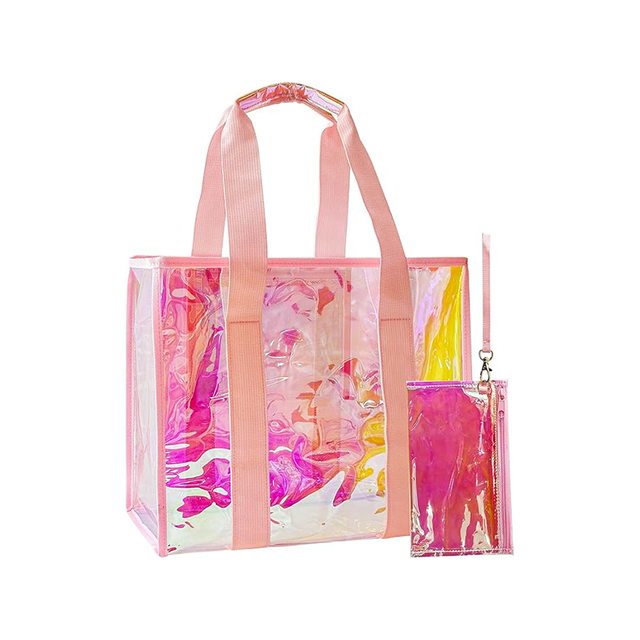 Holographic Rainbow Clear PVC Tote Bag