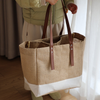 Jute and Leather Strap Eco Shopping Tote