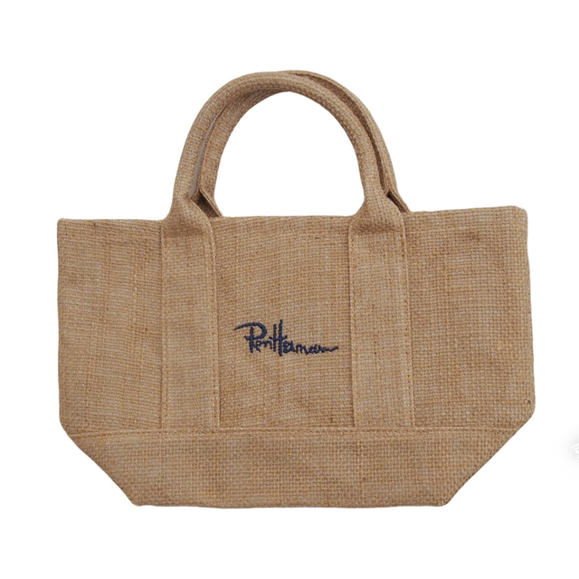 Jute Tote Bag Embroidered Casual Shopper
