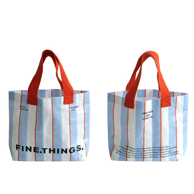 Eco Striped Bag Waterproof PP Woven Carrier